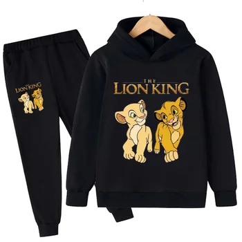 1-16 Let Děti Chlapci Dívky Lion King Print Mikiny 2ks Šaty Set Dítě Děti Simba Mikina+Dlouhé Kalhoty Oblečení Sady