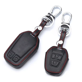 1 Ks Klíče od Auta Pouzdro Kožené Řetěz Pro Isuzu / Nový Isuzu D-max / Mu-x Auto klíč Shell Protecor Klíčenka Car Styling