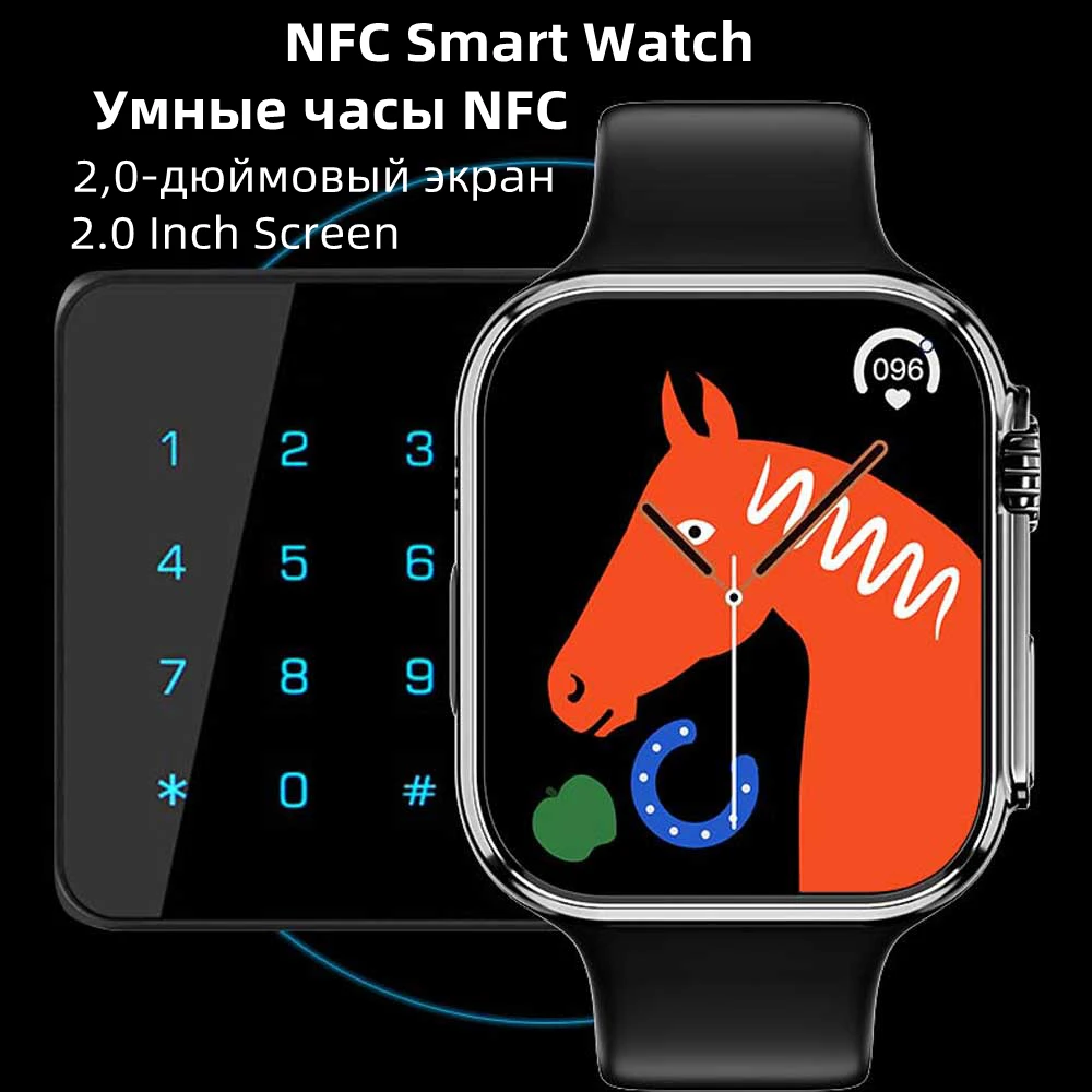 NFC Smart Watch 8 Série 2022 Smartwatch Muži Ženy 2,0 Palcový Plně Dotykový Displej Hodinky Sport Volání Bluetooth Fitness Tracker Hodiny Obrázek 2