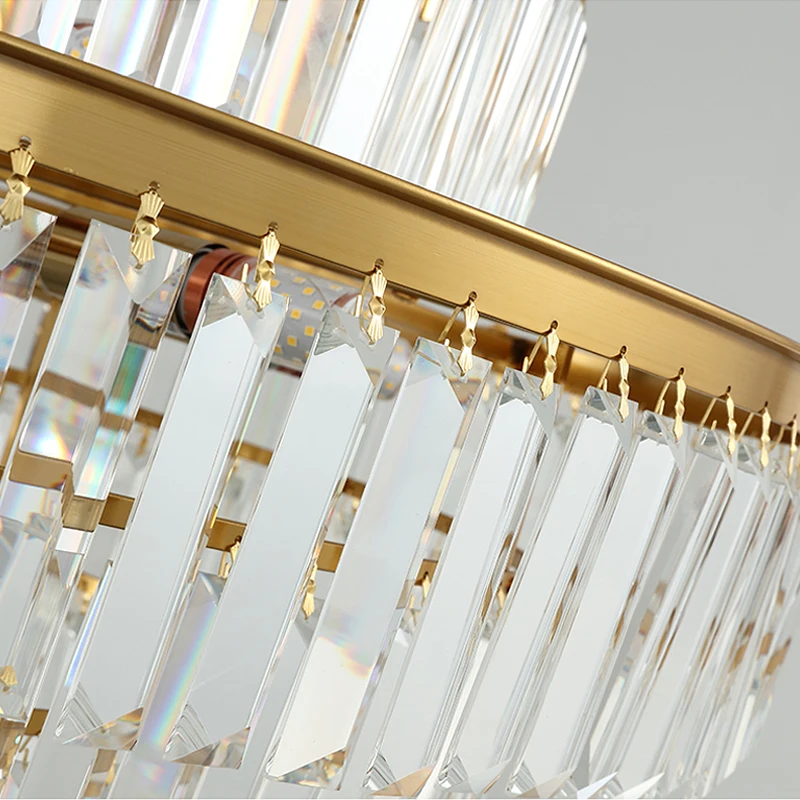 FSS Moderní LED Luxusní Kulatý Zlatý Křišťálový Lustr Osvětlení Pro Obývací Pokoj Jídelna Lampa Vnitřní Ložnice Svítidla Obrázek 4