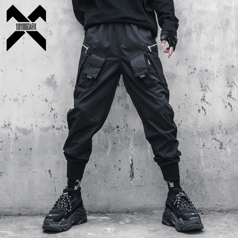 Taktické Funkční Kalhoty Joggers Pánské Černé Elastické Kalhoty Hip Hop Streetwear Multi-kapsa Kalhoty Techwear WB389 Obrázek 0