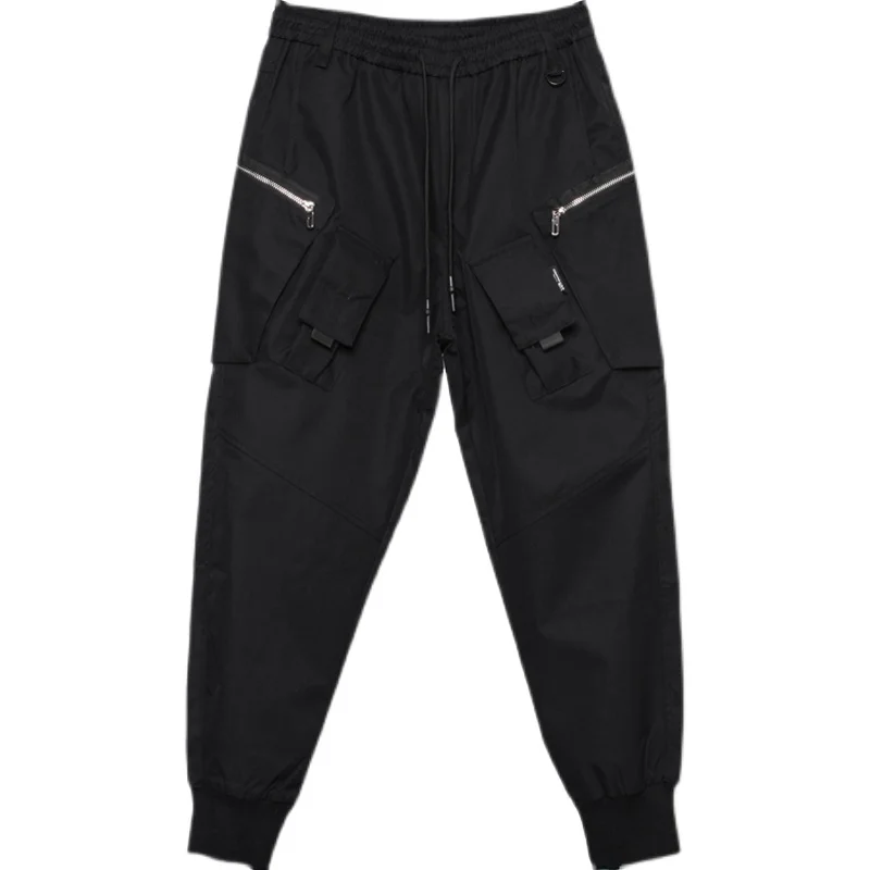 Taktické Funkční Kalhoty Joggers Pánské Černé Elastické Kalhoty Hip Hop Streetwear Multi-kapsa Kalhoty Techwear WB389 Obrázek 4