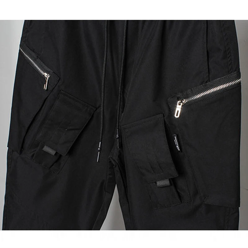 Taktické Funkční Kalhoty Joggers Pánské Černé Elastické Kalhoty Hip Hop Streetwear Multi-kapsa Kalhoty Techwear WB389 Obrázek 5
