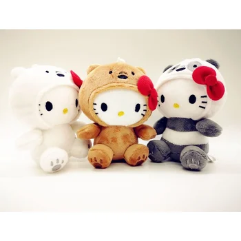 12 cm Hello Kitty Japonský Panda Panenka Ragdoll Aktovka Malé Ozdoby Klíčenka Plyšové Hračky pro Dívky Panenky