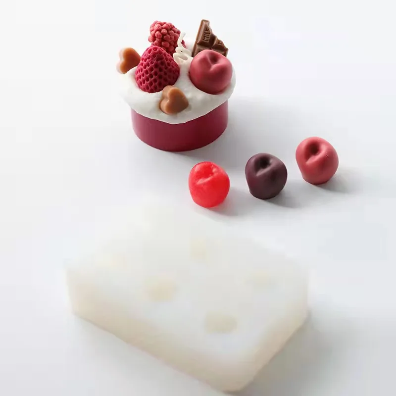 3D Cherry Formy Vonná Svíčka Materiál Simulace Ovoce Fondant Dort Silikonové Formy na Pečení Dort Zdobení Formy na Výrobu Svíček Obrázek 0