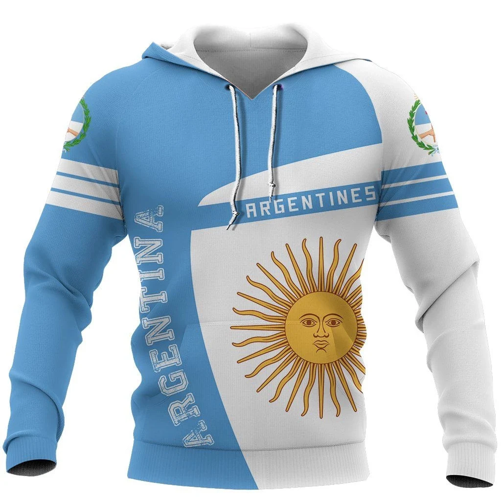 2023 Pánské New Argentina Fotbal s Dlouhým rukávem Mikina Nadrozměrných Prodyšné Sportovní Fotbalová Mikina Jaře A na Podzim Oblečení Obrázek 3