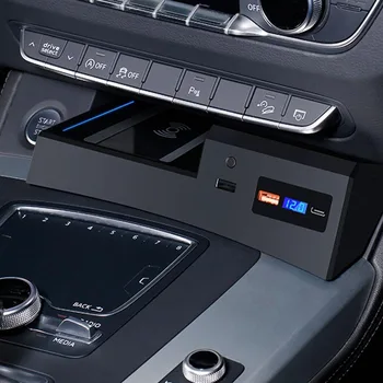 15W Auto bezdrátová nabíječka QI nabíječka rychlé nabíjení pad panel držák telefonu pro Audi Q5 SQ5 2019 2020 2021 2022 příslušenství