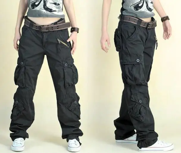 Nové Příjezdu Cargo Kalhoty, Dámské Hip Hop Volné Džíny, Pytlovité Kalhoty Pro Ženy SHIERXI Obrázek 2