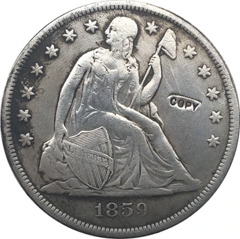1859-S Sedící Liberty Dolar MINCE KOPIE