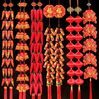 2023 Jarní Festival Dekorace Čínských uzlů Žabka Červená Chilli Štěstí, Tašky Řetězce Čínský Nový Rok Závěsné Ozdoby Dekor