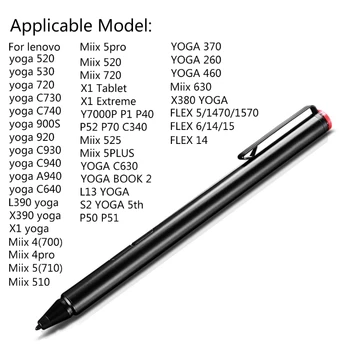 2048 Dotykový Stylus Pero pro Lenovo Thinkpad Yoga460/260/520/530/720/900s MIIX 4/5 MIIX 510/700/710/720 Flex 15 Aktivní Pero