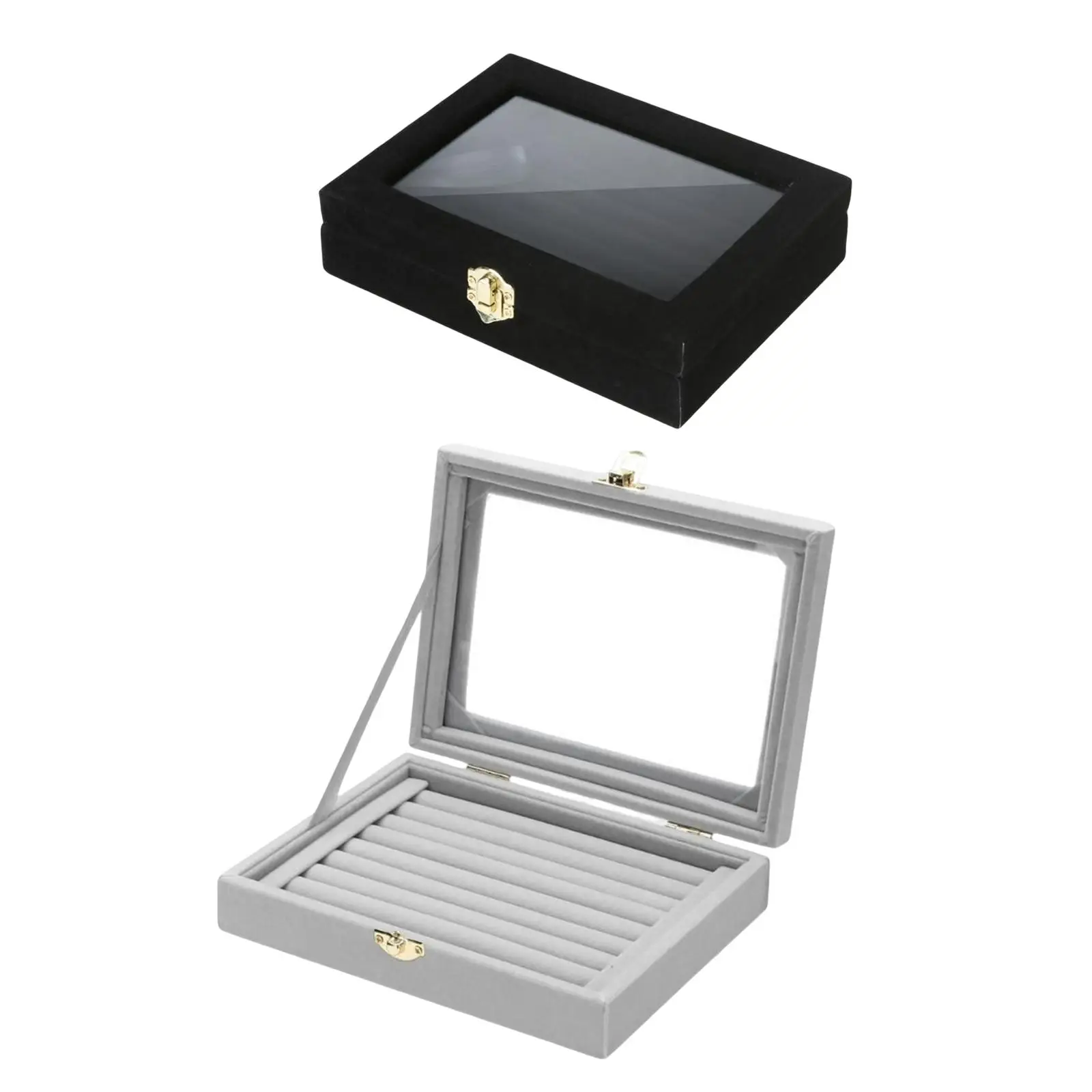 Kroužky Displej Zásobník Box s Průhledným Víkem Stohovatelné Dárky Náušnice Držák pro Obchod Vitrína pro Prsteny, Náušnice Knoflíky Obrázek 0