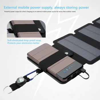 20W 5V USB Skládací Solární Panel přenosné Flexibilní Malý Vodotěsný Skládací Solární Panely Buněk Pro mobilní telefon Baterie Nabíječka