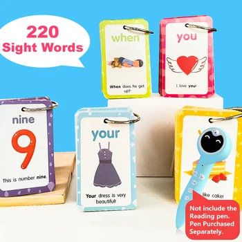 220 KS anglicky Sight Words Karty, Phonics Slova Flashcards Učení Vzdělávací Hračky pro Děti Juguetes Educativos Děti Hry