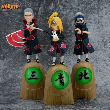 24cm Naruto Anime Verze Q Akatsuki Postava Uchiha Obito Hidan Kakuzu Deidara Akční Obrázek Kawaii Děti Model Kolekce Hraček