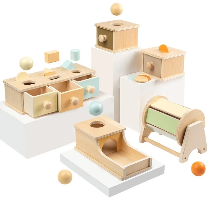 Dřevěné Montessori Hračky, Mince Box, Zásuvky, Děti, Hra, Věda Vzdělávací Předškolní Vzdělávání Dítě Raného Vzdělávání Učební Pomůcky, Hračky Obrázek 0