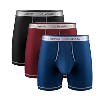 3 Pack Separatec Muži Boxer Kalhotky Prodyšné Bavlněné Spodní Prádlo Oddělené Pouzdro Na Dlouhou Nohu, Boxer Pánské Pohodlné Spodní Prádlo Kalhotky