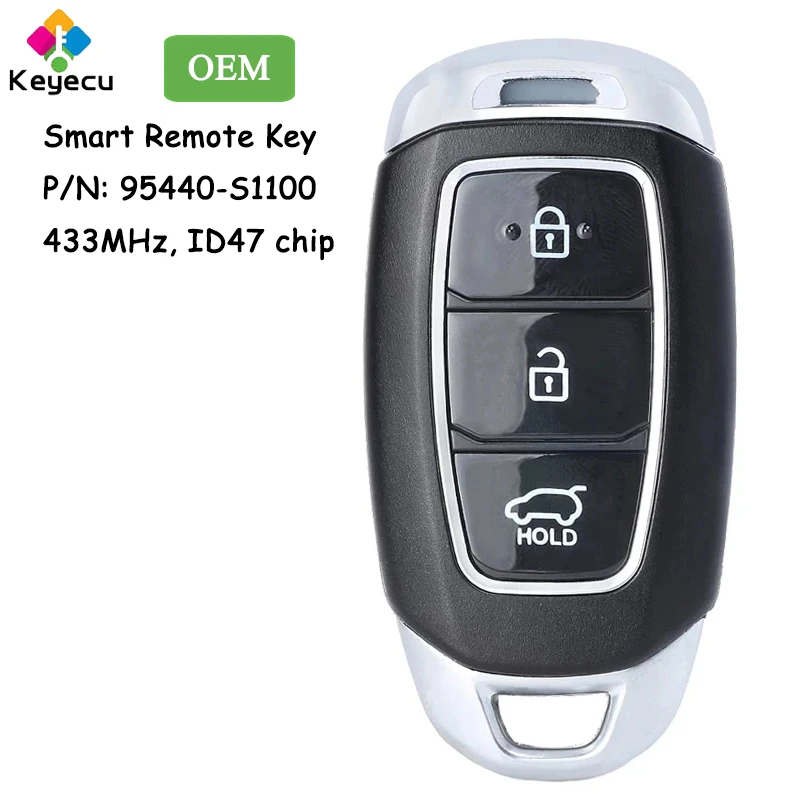 KEYECU OEM Keyless Go Smart Remote Klíč S 3 Tlačítky, 433 mhz NCF29A3X Čip pro Hyundai Santa Fé 2018 2019 2020 Fob 95440-S1100 Obrázek 0