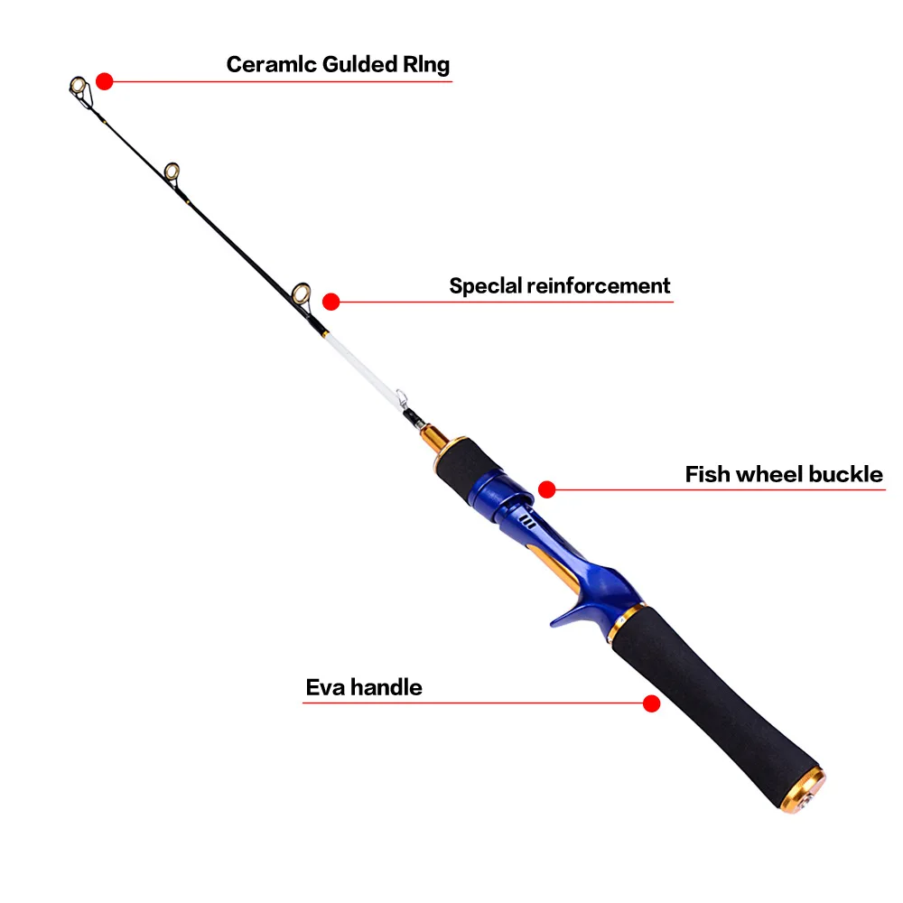 60/70cm Ultralight Prut 2 Sekce Casting Zimní Ice Rod Set Spinning Tyč Krátká FRP Pól Cestovní Pruty Rybářské Náčiní Obrázek 3