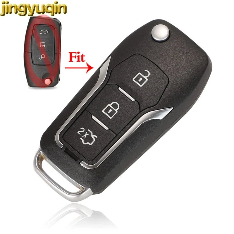 Jingyuqin Upravené Flip Vzdálené Klíče Od Auta Shell Pro Ford Focus 2 3 Mondeo Fiesta Ovládání Key Fob Případě Nahrazení 3 Tlačítka Obrázek 0