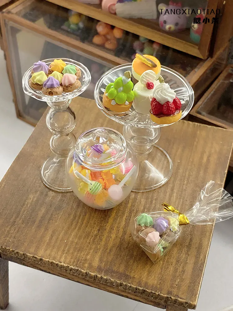 Panenka Dům Simulace Mini Dezert Miniaturní Sklo Skladování Jar Mini Storage Jar Candy Jar Mini Candy Shop Doplňky, Dekorace Obrázek 3