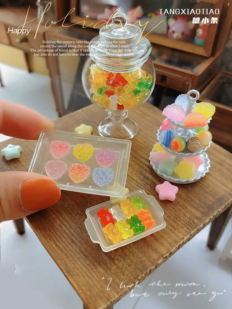 Panenka Dům Simulace Mini Dezert Miniaturní Sklo Skladování Jar Mini Storage Jar Candy Jar Mini Candy Shop Doplňky, Dekorace Obrázek 4