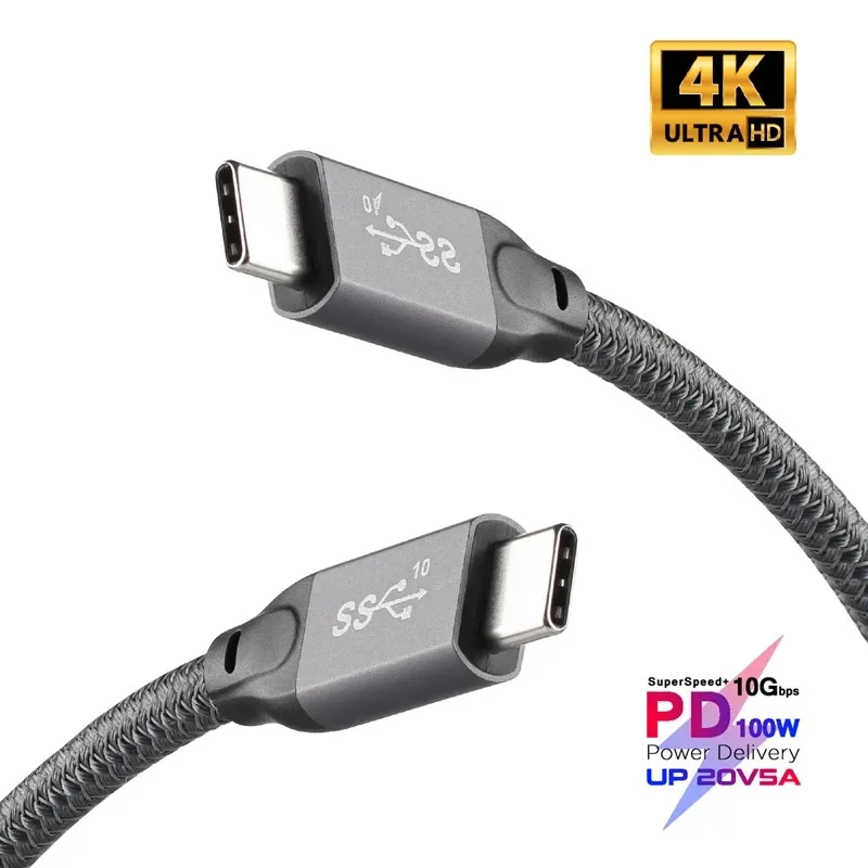 Thunderbolt 3 PD USB Kabel 3.2 Typ CM CM Typ 100W 5A/20V Rychlé Nabíjení 4K S E-mark čip 10Gbps Gen 2 USB C Kabel Nabíječka Obrázek 0