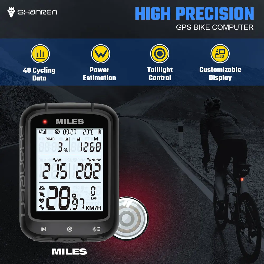 SHANREN KM GPS cyklocomputer Kolo Rychloměru Bezdrátové ANT+ Cyklistický Počítač Bluetooth Obrázek 1