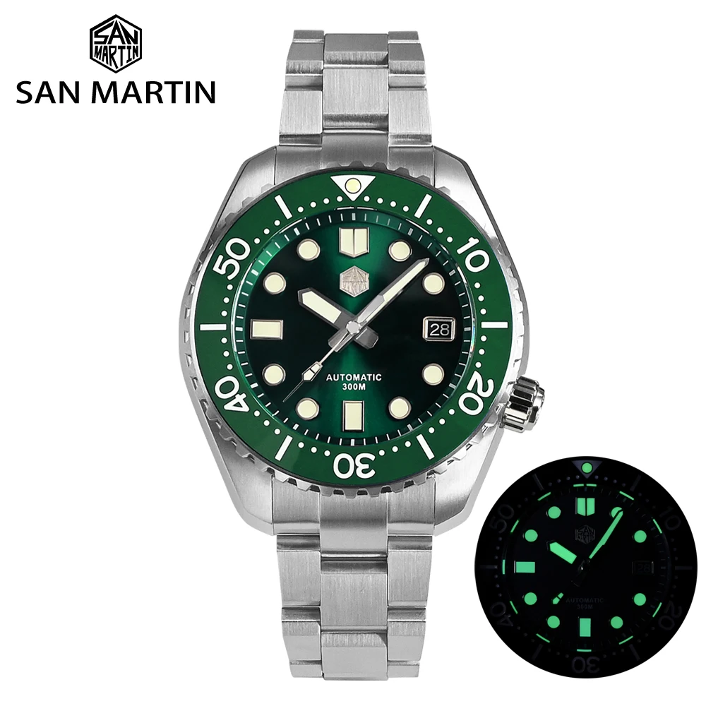 San Martin Mužů Potápěčské Hodinky MM300 NH35 Luxusní Obchodní Automatické Mechanické Hodinky Safírové Datum C3 Super Světelný 30Bar Reloj Obrázek 0