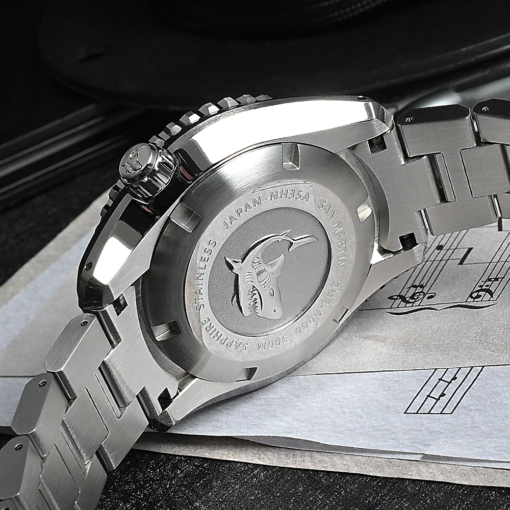 San Martin Mužů Potápěčské Hodinky MM300 NH35 Luxusní Obchodní Automatické Mechanické Hodinky Safírové Datum C3 Super Světelný 30Bar Reloj Obrázek 3