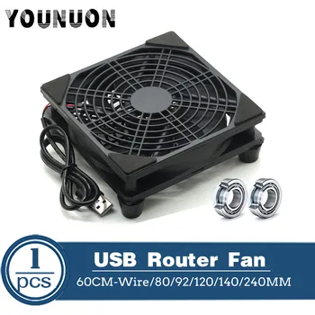 5V USB Router Fan TV Box Chladič 80 mm 92 mm 120 mm 240 mm PC DIY Chladič W/Šrouby Ochranná síť Silent Desktop Fan