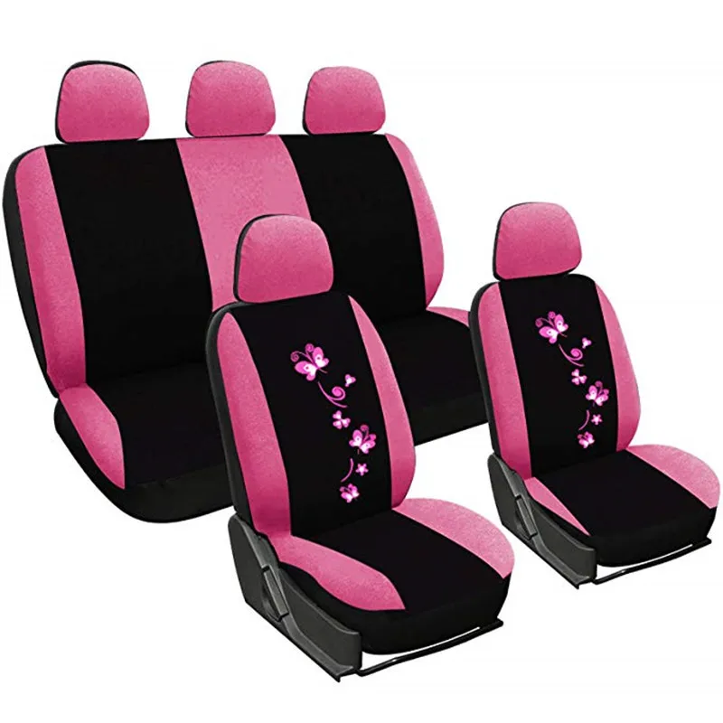 autosedačky sady pro ženy kompletní sada Kryt interiéru vozu příslušenství potahy malý motýl Růžová Fialová car decor odolné Obrázek 5