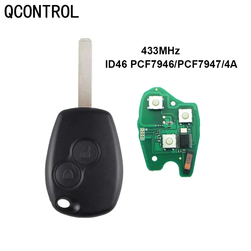 QCONTROL Auto Dálkové Klíč Oblek pro Renault Clio Scenic Kangoo Megane PCF7946 / PCF7947 /4A Čip Obrázek 0