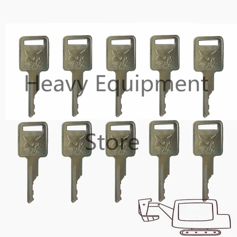 (10 klíč) Bobcat Skid Steer Pre-Cut D250 Klíče Zapalování Case Farmall A Další 6693241 Obrázek 0