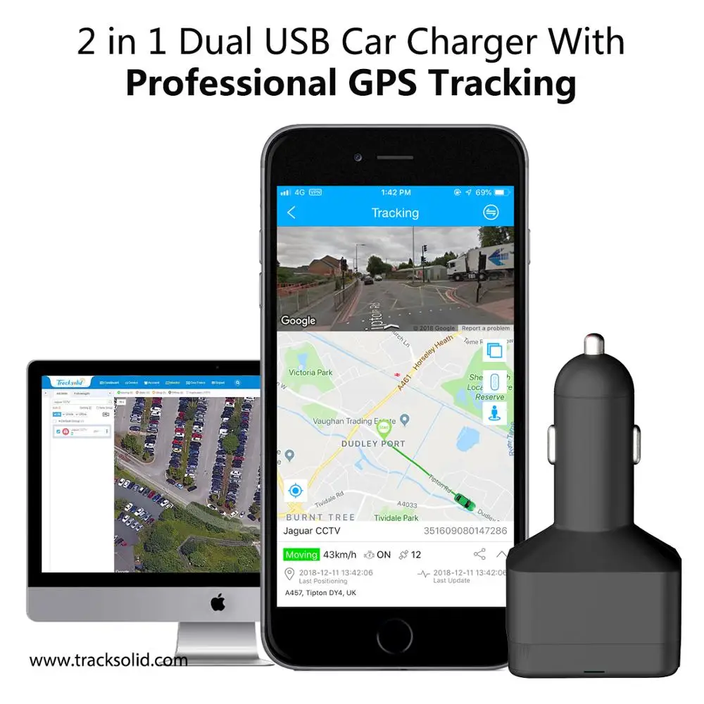 Auto Zapalovač USB GPS Tracker HVT001 Hlas Sledovat Dva USB Port pro Nabíječku Skryté SOS Poslouchat-in Anti-Theft APLIKACE Obrázek 3