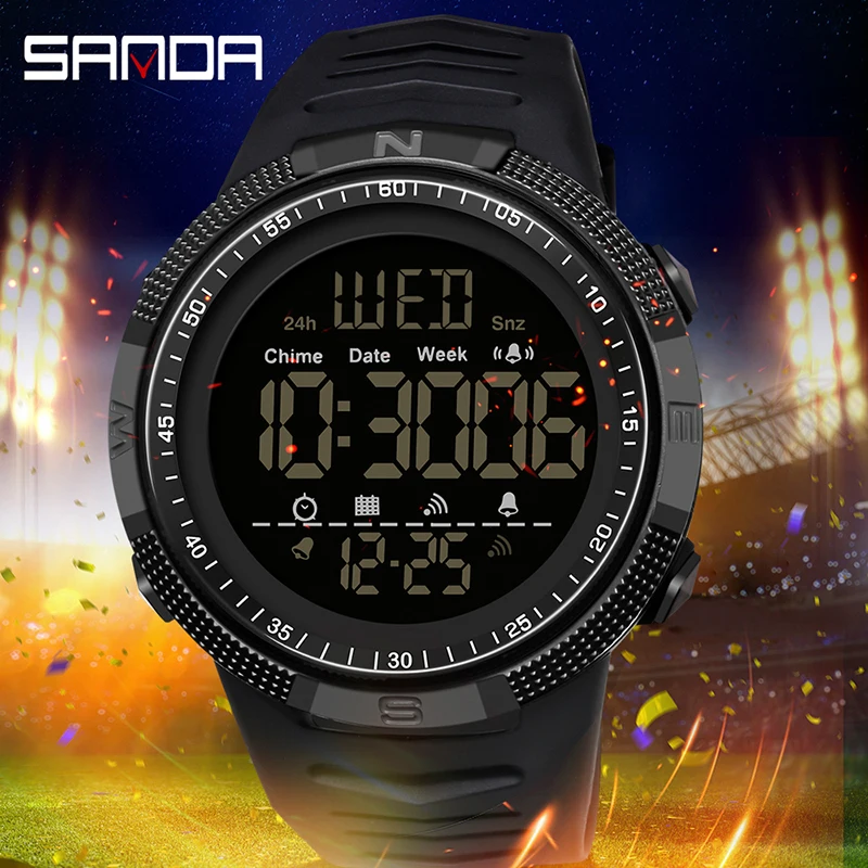 SANDA Slavné Vojenské Armádní Sportovní Hodinky Muži Top Značky Luxusní Elektronických LED Digitální Náramkové hodinky Mužské Hodiny Muži Relogio Masculino Obrázek 1