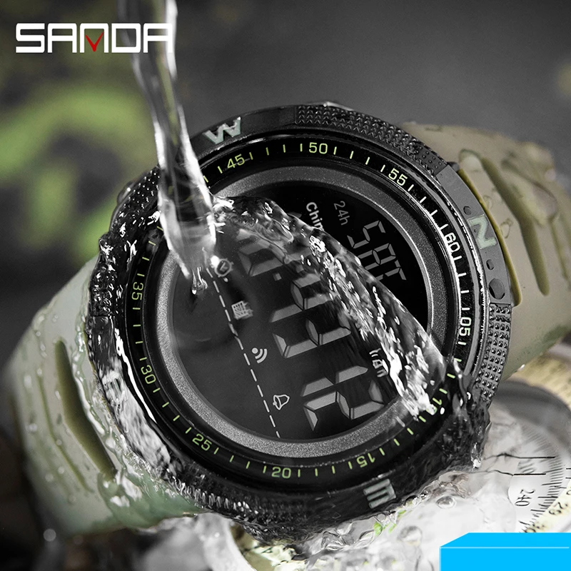 SANDA Slavné Vojenské Armádní Sportovní Hodinky Muži Top Značky Luxusní Elektronických LED Digitální Náramkové hodinky Mužské Hodiny Muži Relogio Masculino Obrázek 2
