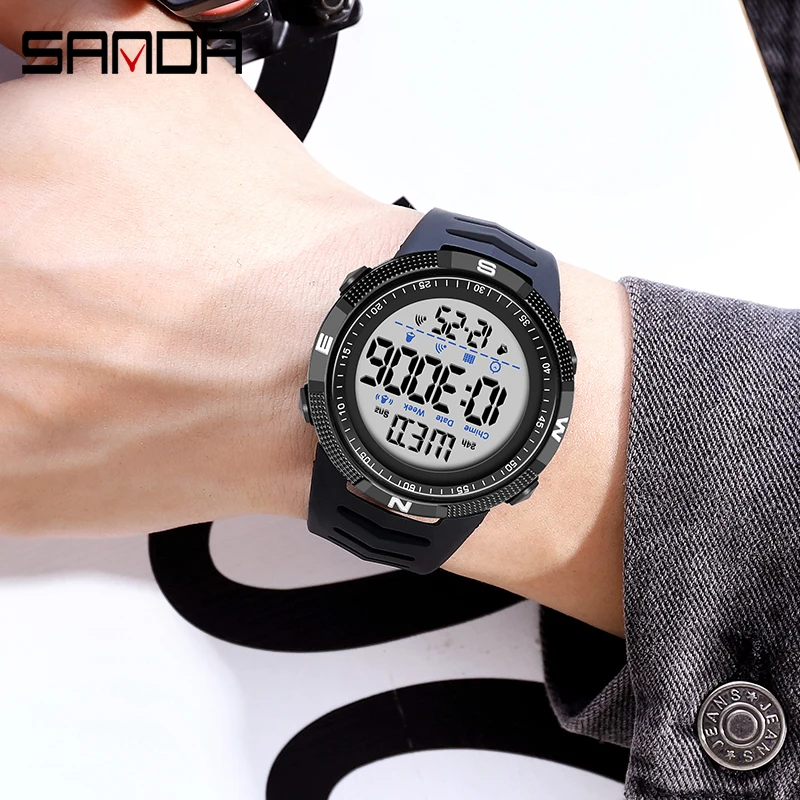 SANDA Slavné Vojenské Armádní Sportovní Hodinky Muži Top Značky Luxusní Elektronických LED Digitální Náramkové hodinky Mužské Hodiny Muži Relogio Masculino Obrázek 3