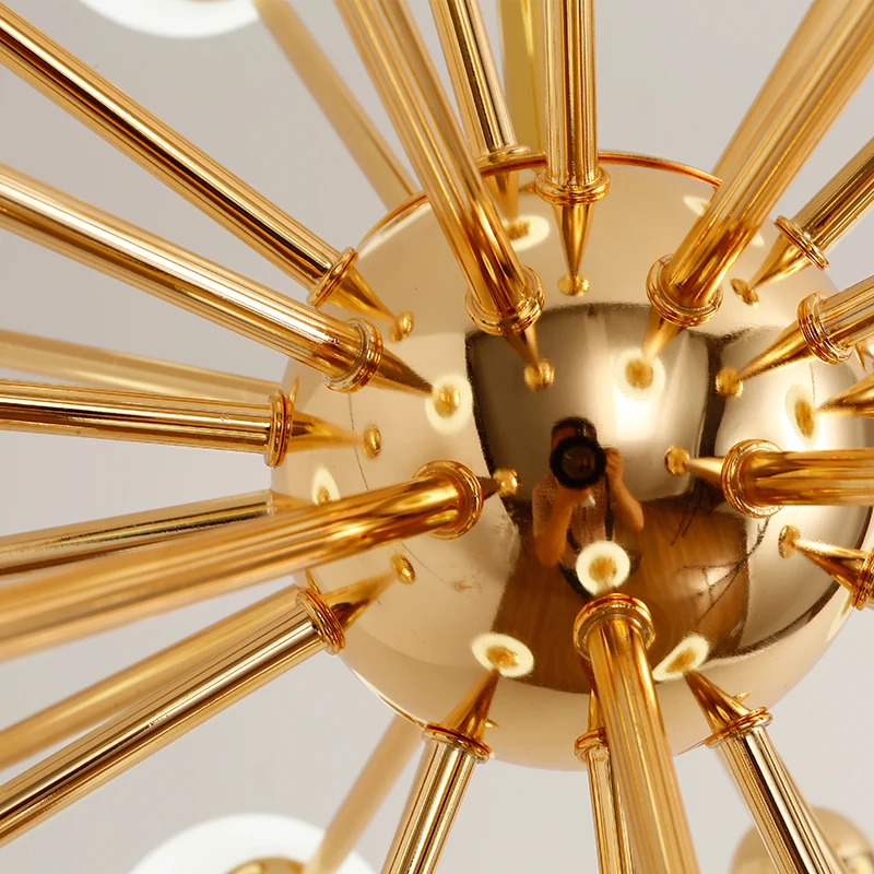 Globe lustr, Osvětlení, Kuchyně Restaurace zlatý lustr plexisklo akrylové molekuly sputnik lampa italský lustr Obrázek 5
