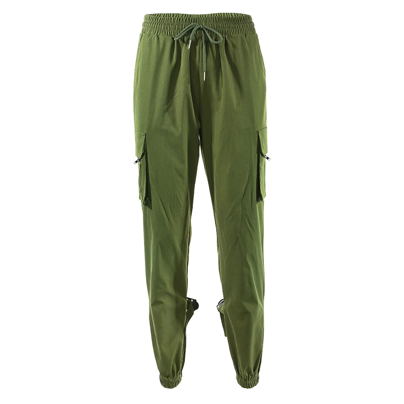 Rockmore Cargo Kalhoty Dámské Široké Nohy Potu Kalhoty Dlouhe Vintage Army Zelené Kalhoty Streetwear Tepláky Běžce Obrázek 5
