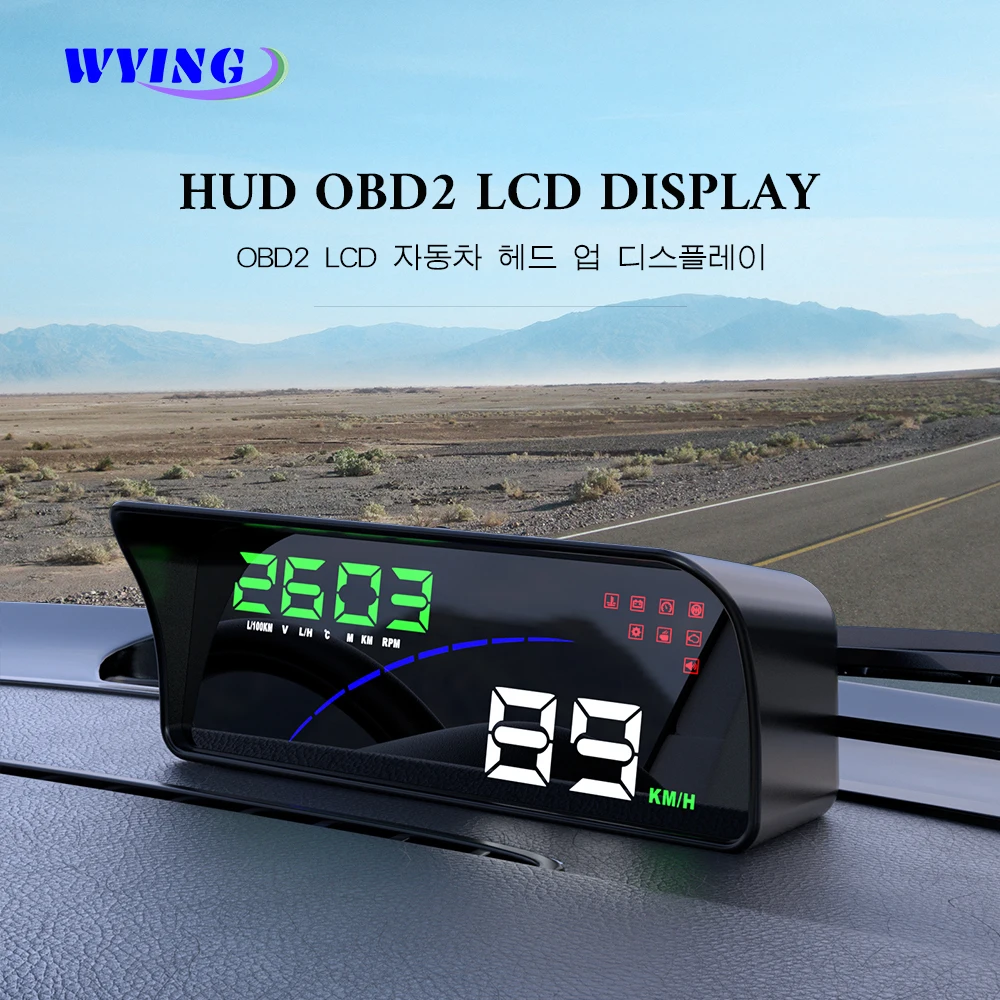 WYING P9 OBD2 HUD Auto Automatickou Digitální Tachometry Head Up Display Auto Teplota Vody Napětí Alarm Smart Auto Nástroje Obrázek 0