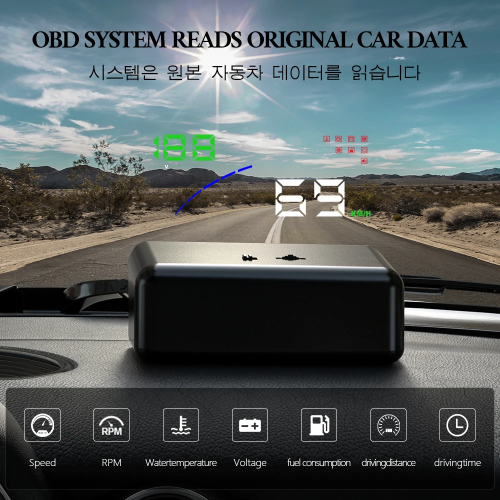 WYING P9 OBD2 HUD Auto Automatickou Digitální Tachometry Head Up Display Auto Teplota Vody Napětí Alarm Smart Auto Nástroje Obrázek 3
