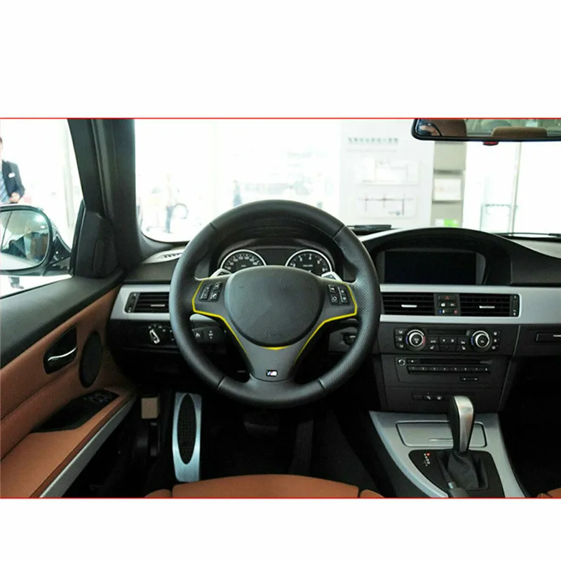 Uhlíkových Vláken Styling Auto Volantu Panel Přepínač Tlačítko Kryt Střihu Tvarování Nálepka Pro BMW 3 Series M3 E90 E91 E92 E93 05 Obrázek 4