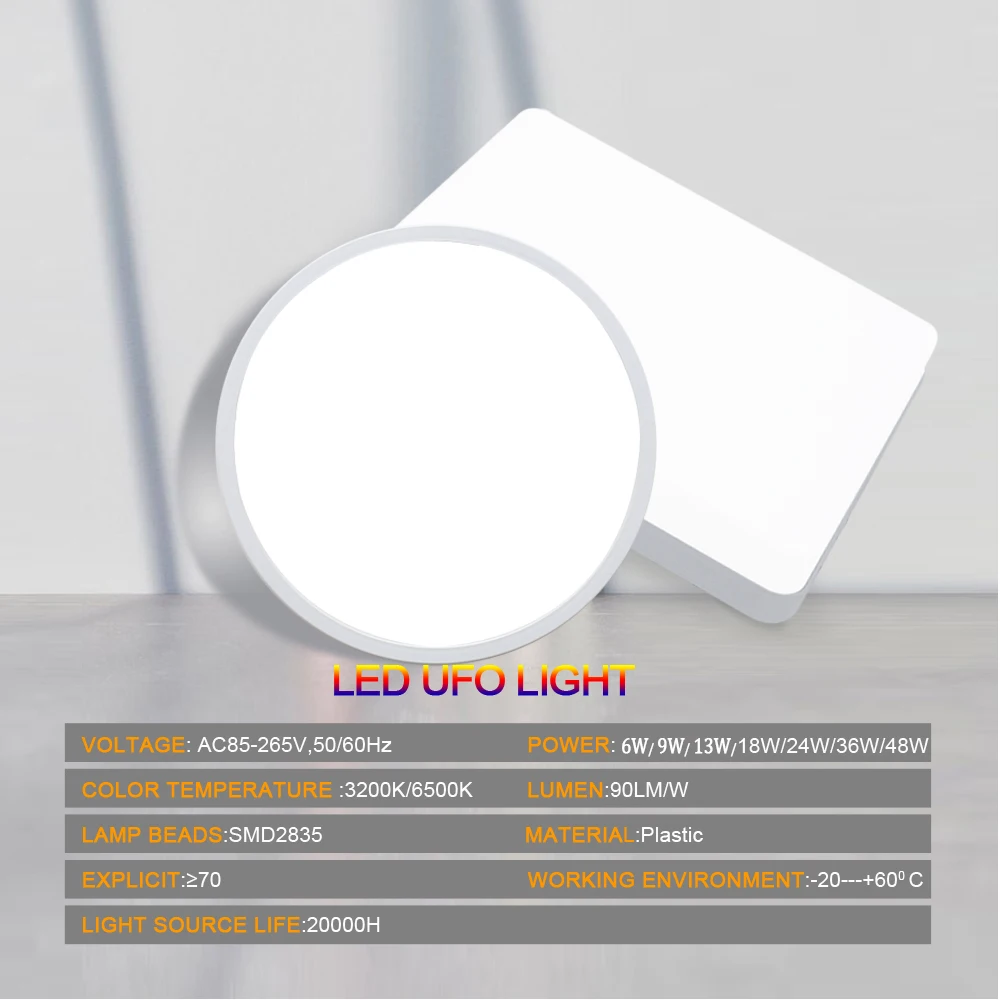 Ultra Tenké LED Stropní Světlo pro Ložnice Moderní Stropní Svítidla Svítidla pro Obývací Pokoj AC 85-265V 18W 24W 36W 48W LED Panel, Světlo Obrázek 4