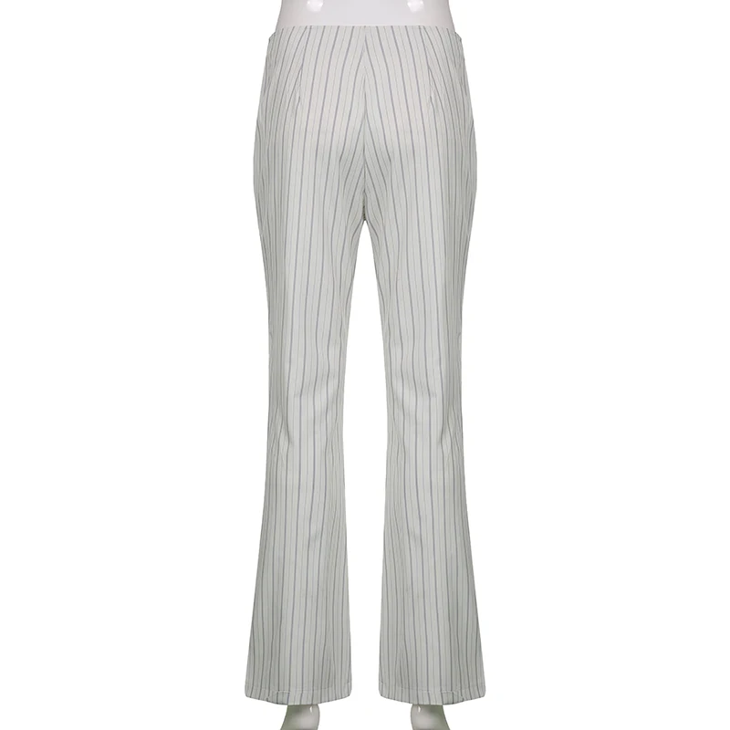 Sweetown Bílé Pruhované Y2K Běžců Ženy Nízkým Pasem Streetwear Flare Kalhoty S Šerpy Vintage 90s Estetické Šedá Holka Kalhoty Obrázek 4