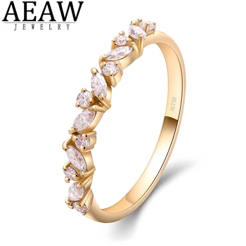 AEAW 585 14K 10K Žluté Zlato Prsten pro Ženy moissanite Prsten Solitér odpovídající polovině věčnost svatební kapela, svatební Zásnubní