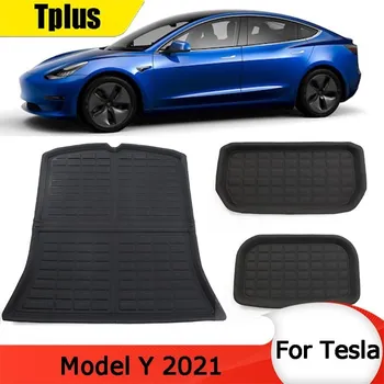 Auto Přední Kufr Storage Mat Pro Logo Tesla Model Y Náklad, Zásobník, Kufr XPE Vodotěsné Prachotěsný Pad ModelY 2017-2022 Příslušenství