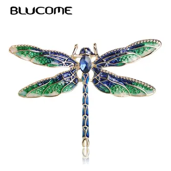 Blucome Živý Zelený Smalt Dragonfly Létat, Brože, Zinek Slitiny Hmyzu Brož Kolíky Pro Ženy, Děti Kabát Oblečení, Doplňky, Šperky
