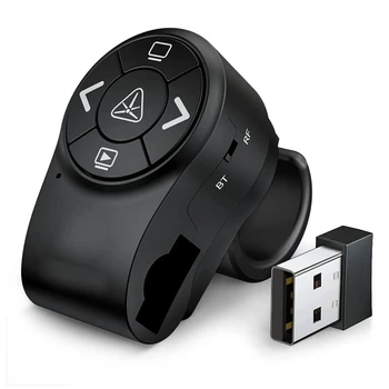 Bluetooth Wireless Presenter, RF 2.4 Ghz, Prezentace, Klikr, Prst Prsten Remote Powerpoint PPT Skluzavky Dobíjecí