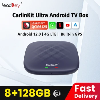 Carlinkit Ultra 8+128 G Android 12 Tv Box iptv Netflix, YouTube, Spotify QCM 665 Bezdrátové CarPlay, Android Auto Pro Audi Benz 4G LTE